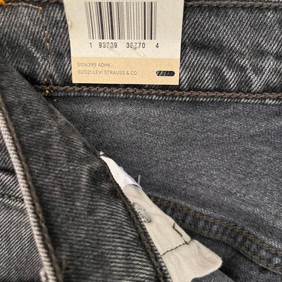 Levis 501 Original Crop Jeans Sz 29x26 Lady Crush Black Straight High Rise - Picture 7 of 12
